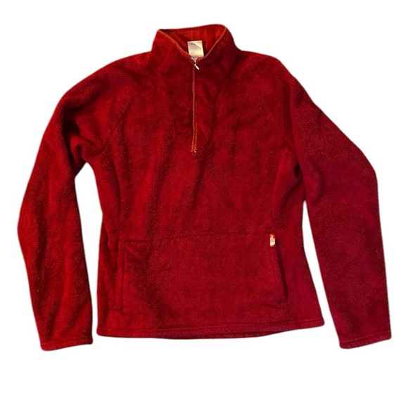 The North Face Vintage Mossbud Red 1/4 Zip Pullover Fleece Jacket, Women’s M - Picture 1 of 15